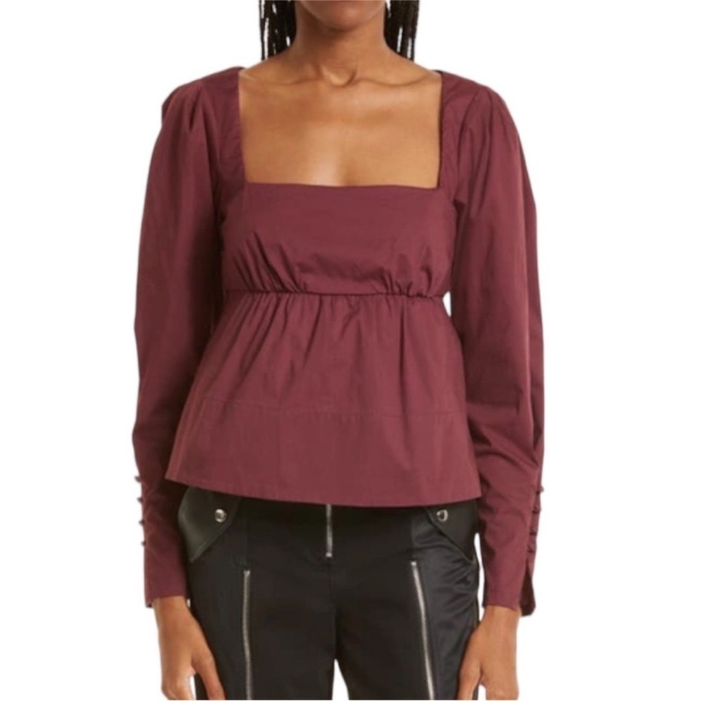 NEW STAUD Peggy Top in Plum Size Medium